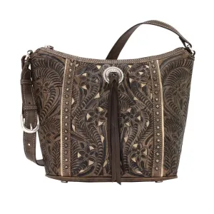 American West Handbag Hill Country Collection: Leather Zip Top Tote