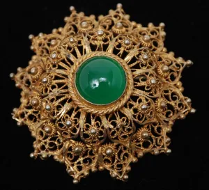 Beautiful Vermel TOPAZIO Filigree Brooch