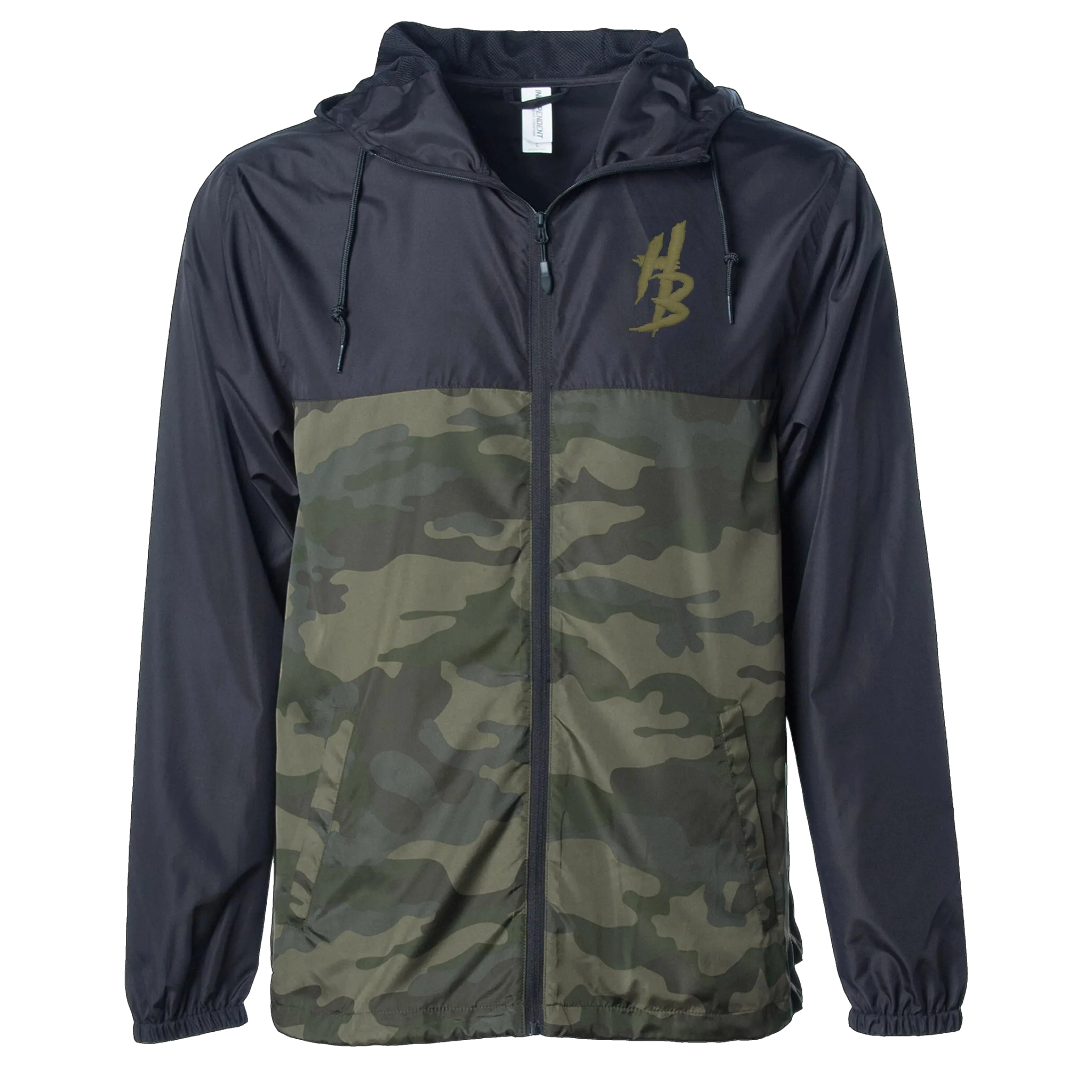 Black & Forest Camo Lightweight Windbreaker