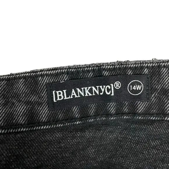 Blank NYC High Rise Fray Cut Off Denim Shorts in Black Size 14W