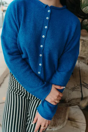 Blue  Lightweight Cardigan TBW237