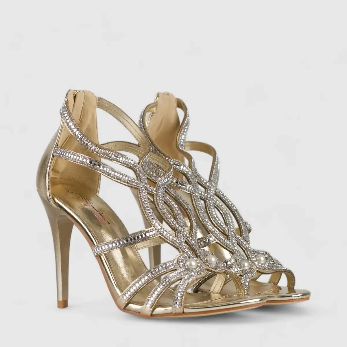 Bulbul Stiletto Heel Sandal Gold LU009