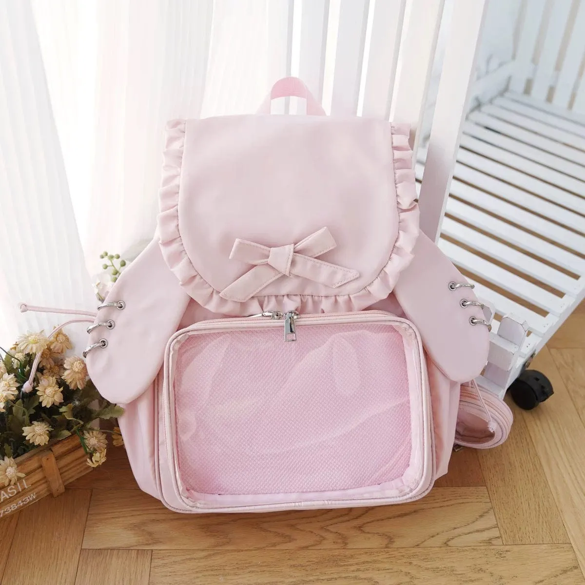 Chic Rabbit Ears Transparent Display Backpack Bag