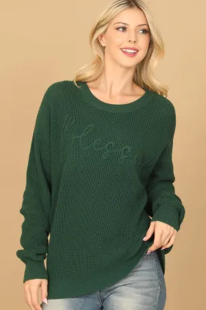 CHUNKY "BLESSED" SWEATER