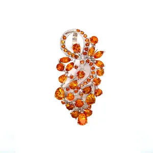 Citrine Brooch in .925 Sterling Silver - KSBR 72554