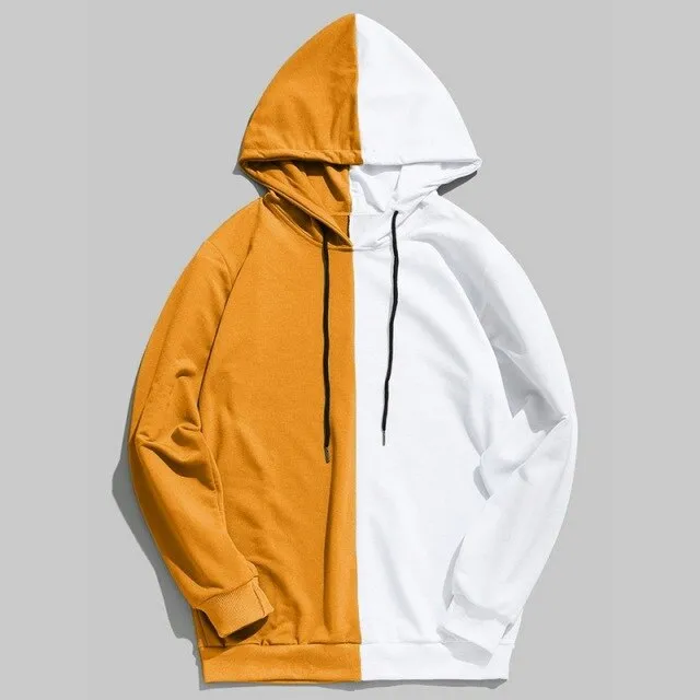 Cool Hoodies Men Patchwork Top Cloth