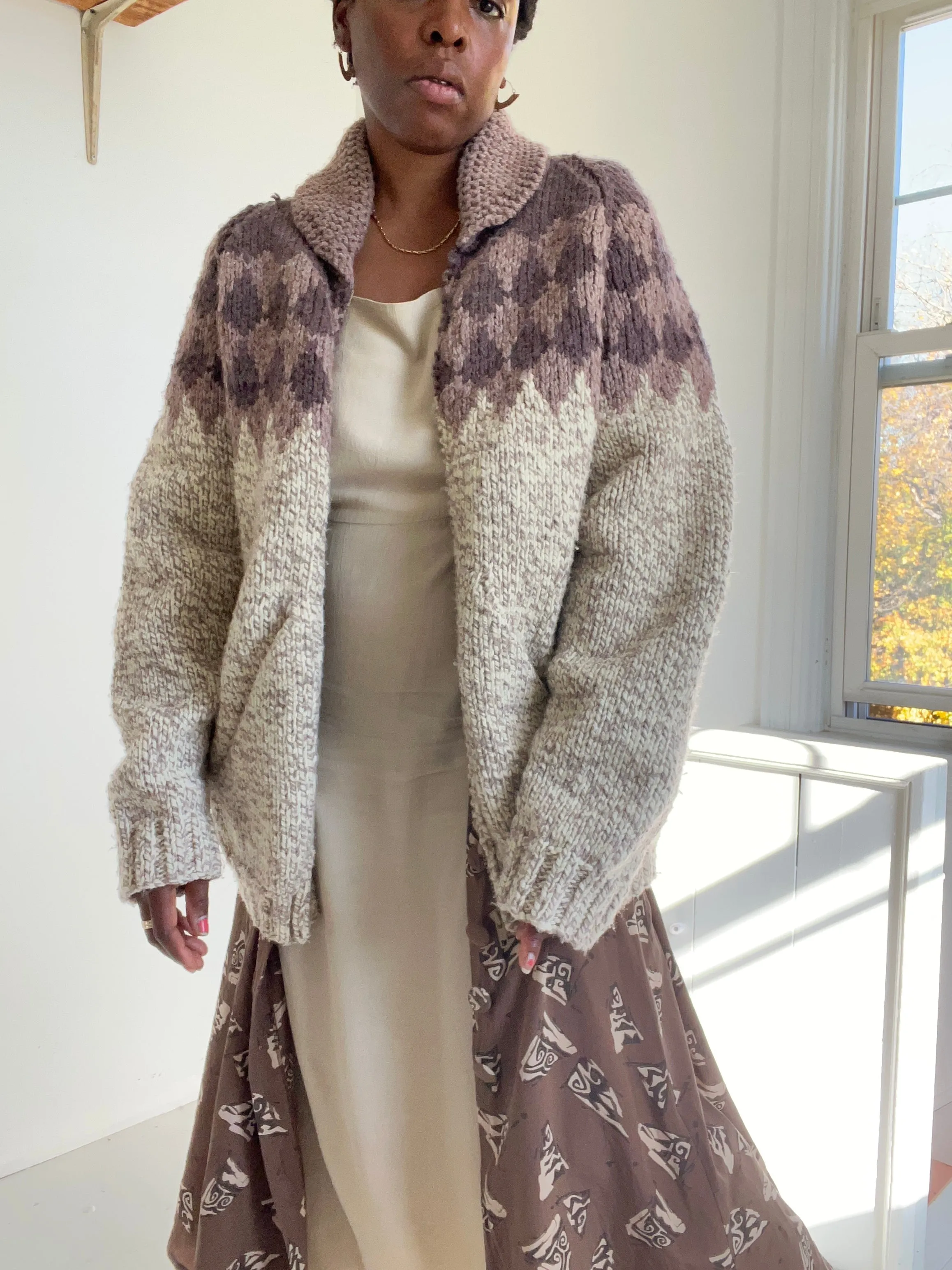 Cowichan Wool Cardigan - Oat