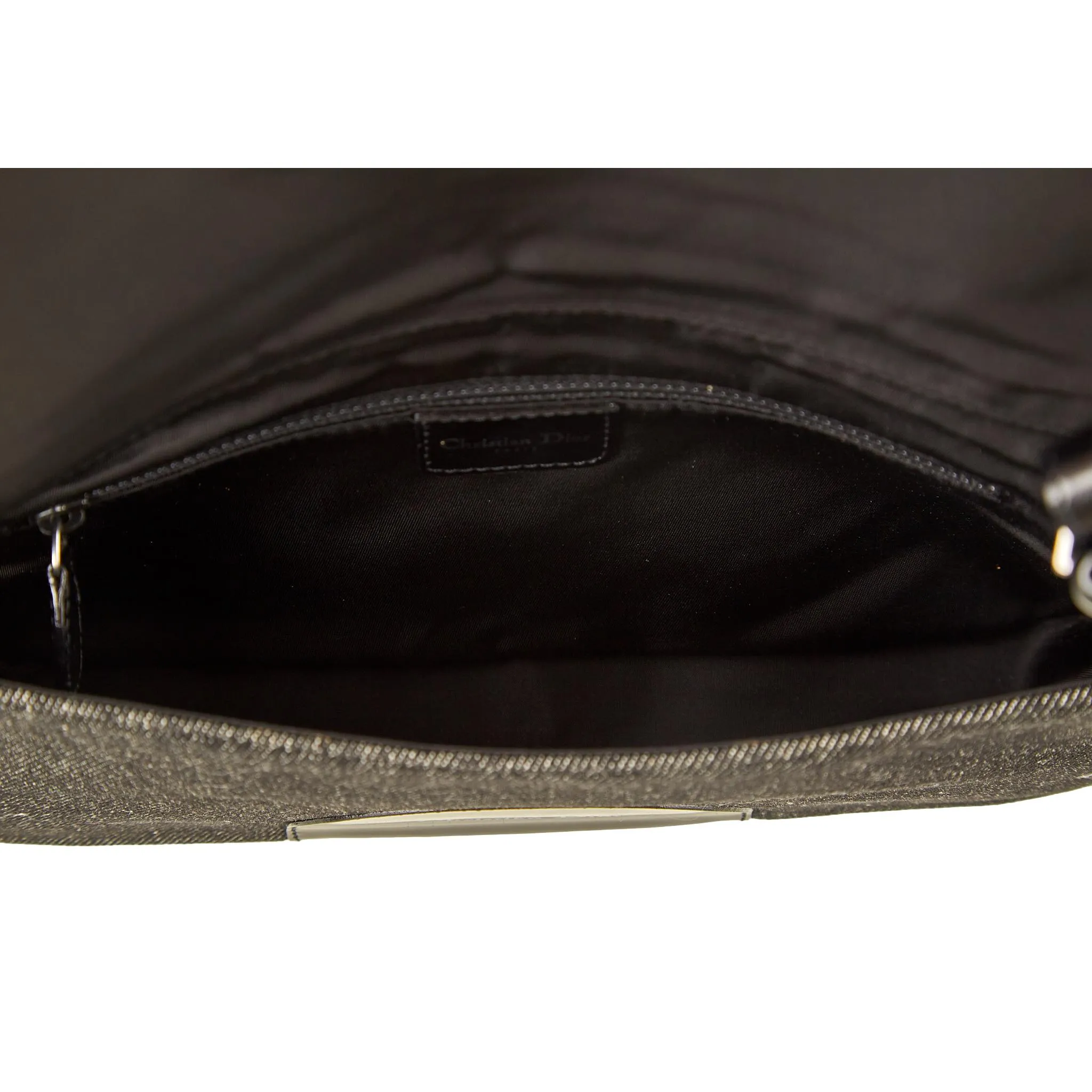 Dior Denim Rhinestone Logo Shoulder Bag