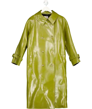 FRANKIE SHOP Olive Patent Trench Coat UK XS/S