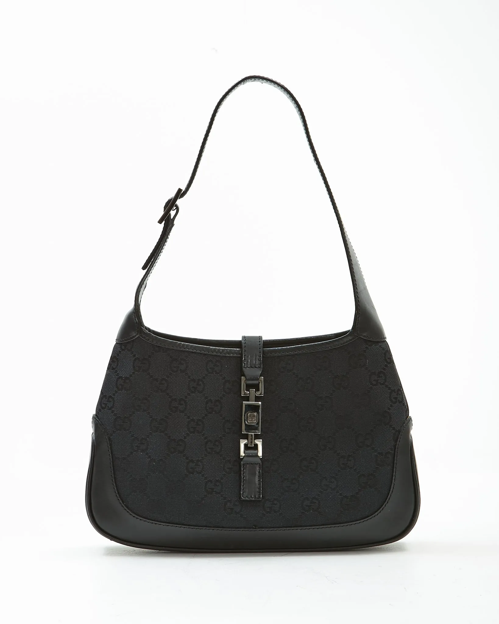 Gucci Black GG Supreme Canvas Small Jackie Shoulder Bag