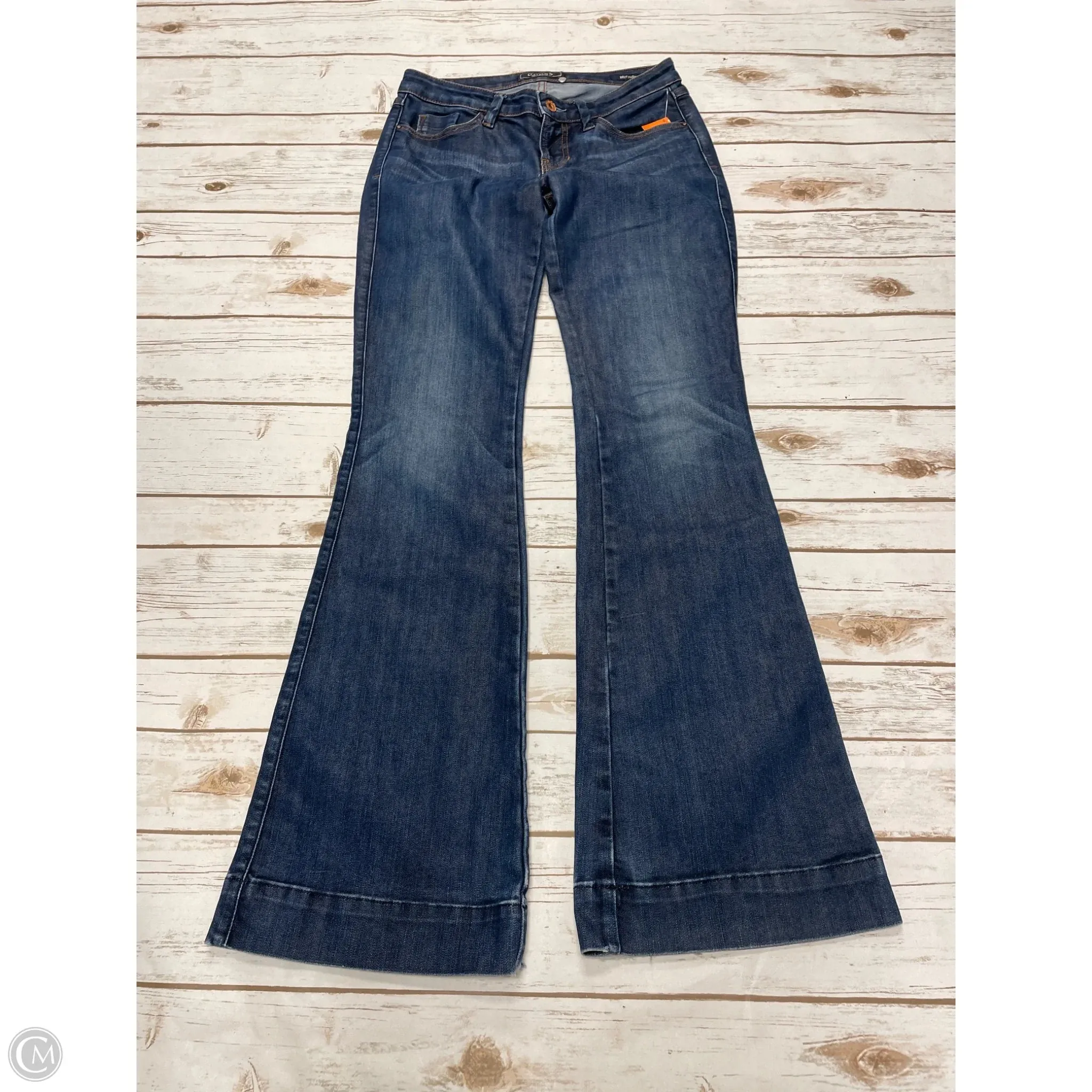 Jeans Flared By Guess In Blue Denim, Size: 2