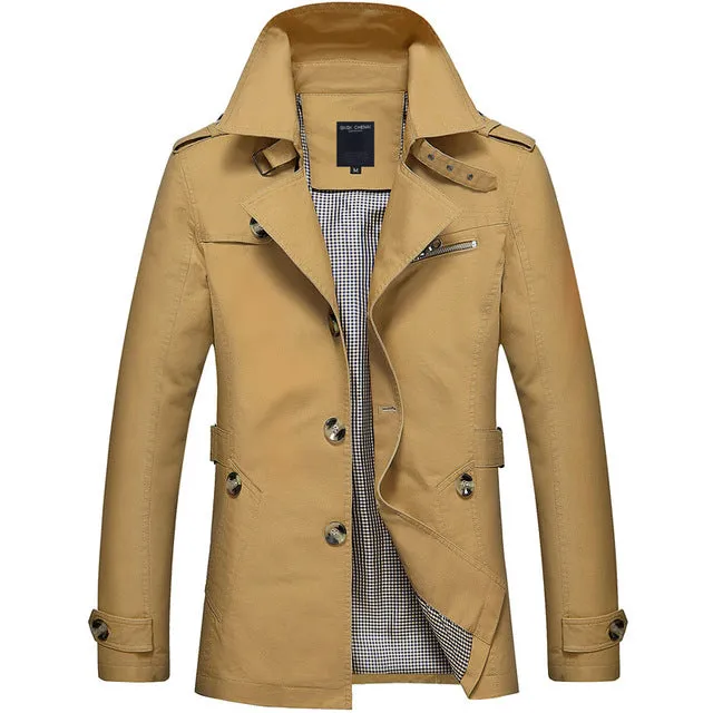 Lance Spring Windbreaker Long Trench Coat