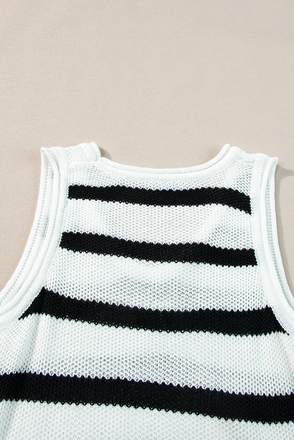 Loose Knit Fringe Tank Top