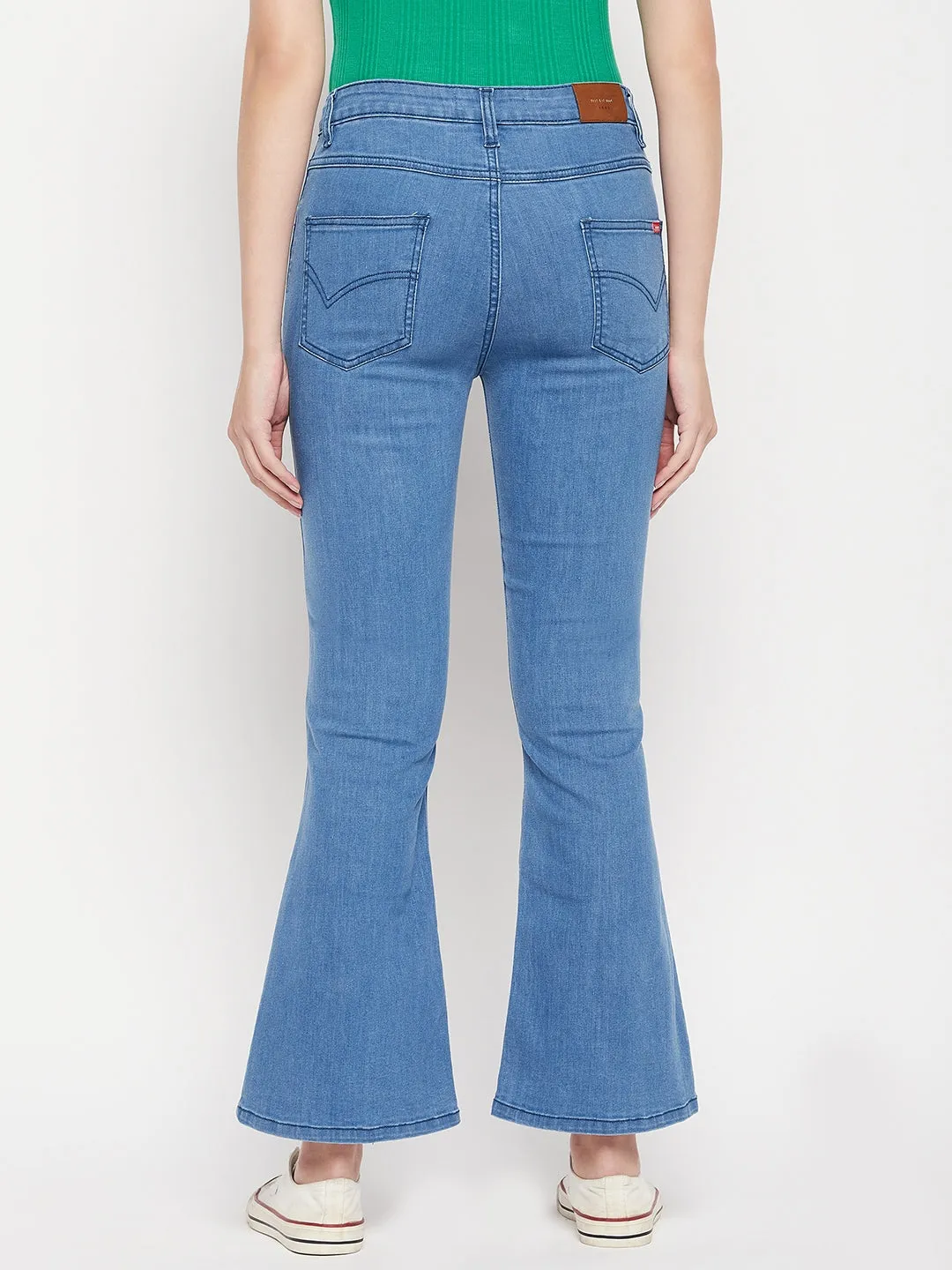 Madame Mid Rise Indigo Blue Slit Jeans