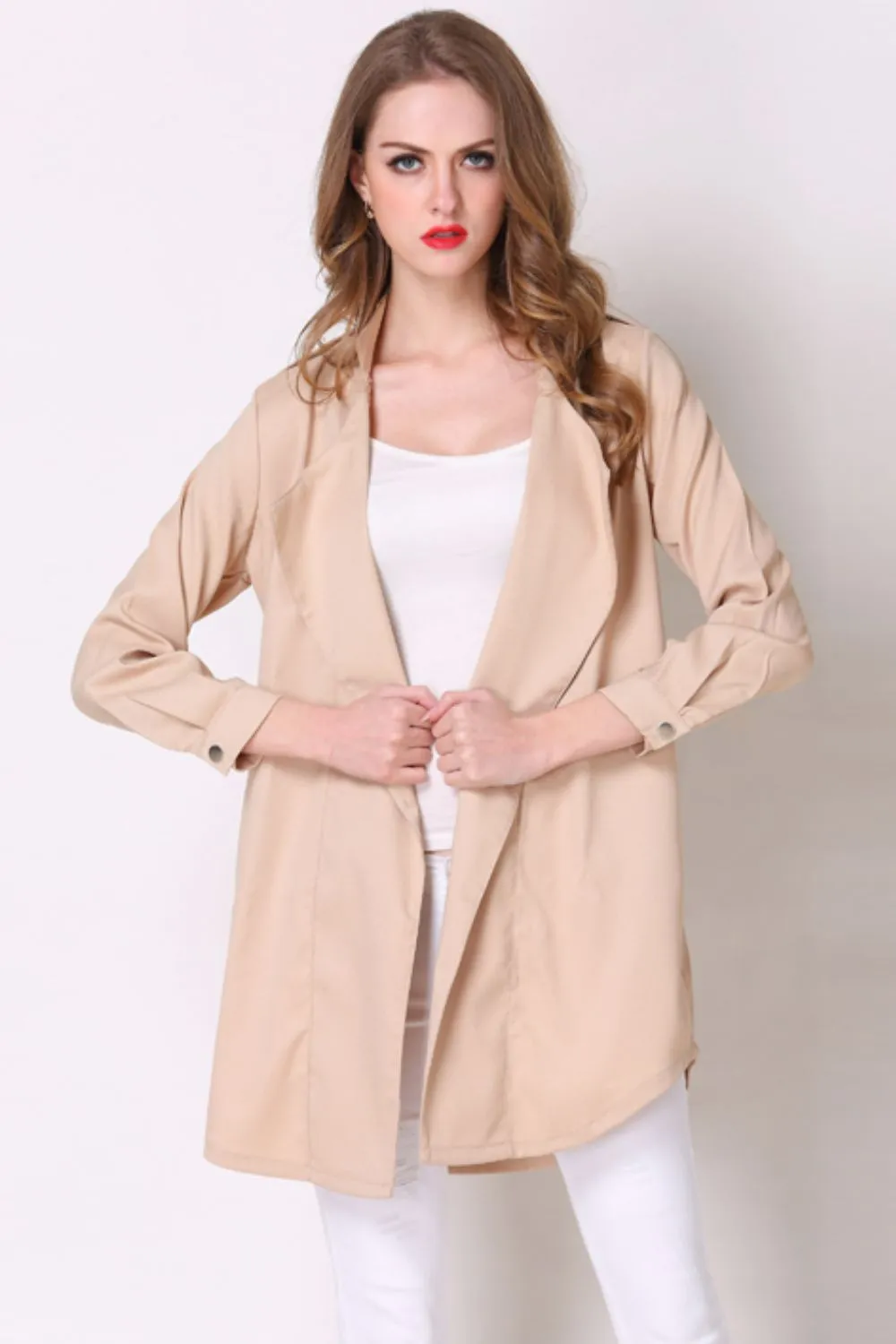 Natalie Open Front Longline Trench Coat