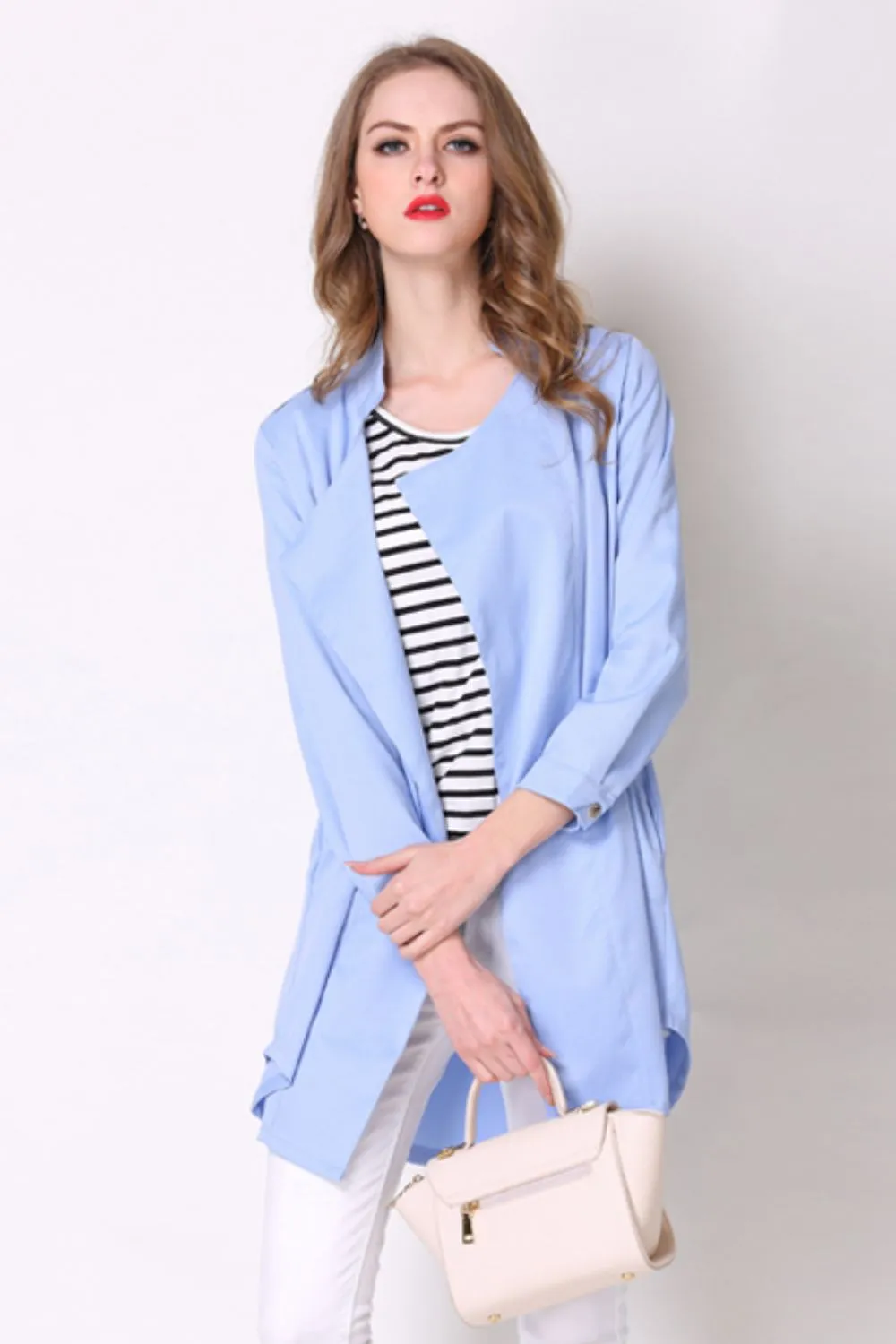 Natalie Open Front Longline Trench Coat
