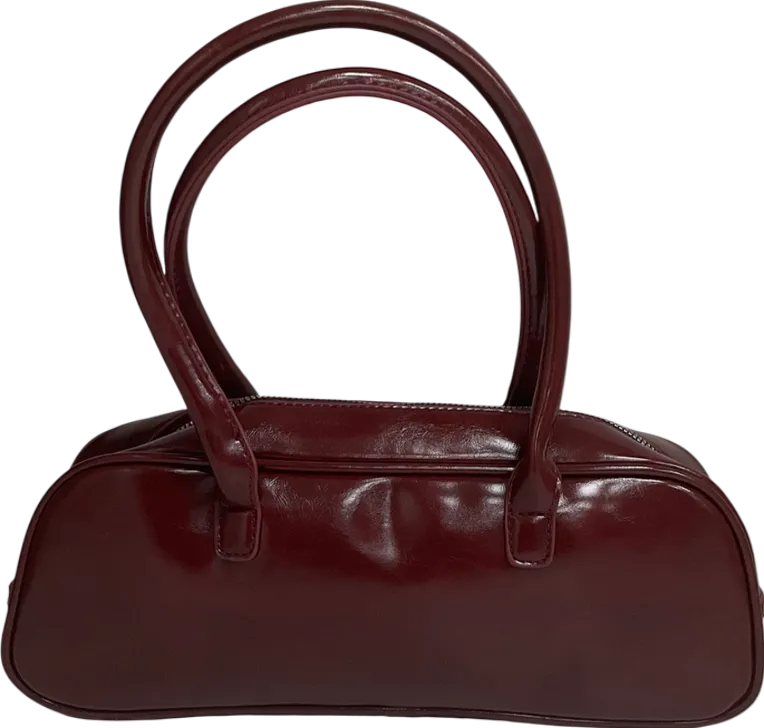 PrettyLittleThing Red Burgundy Patent Pu Baguette Shoulder Bag One Size