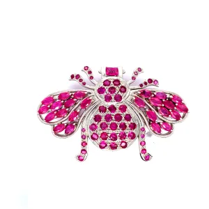 Ruby Brooch in .925 Sterling Silver - KSBR 79180