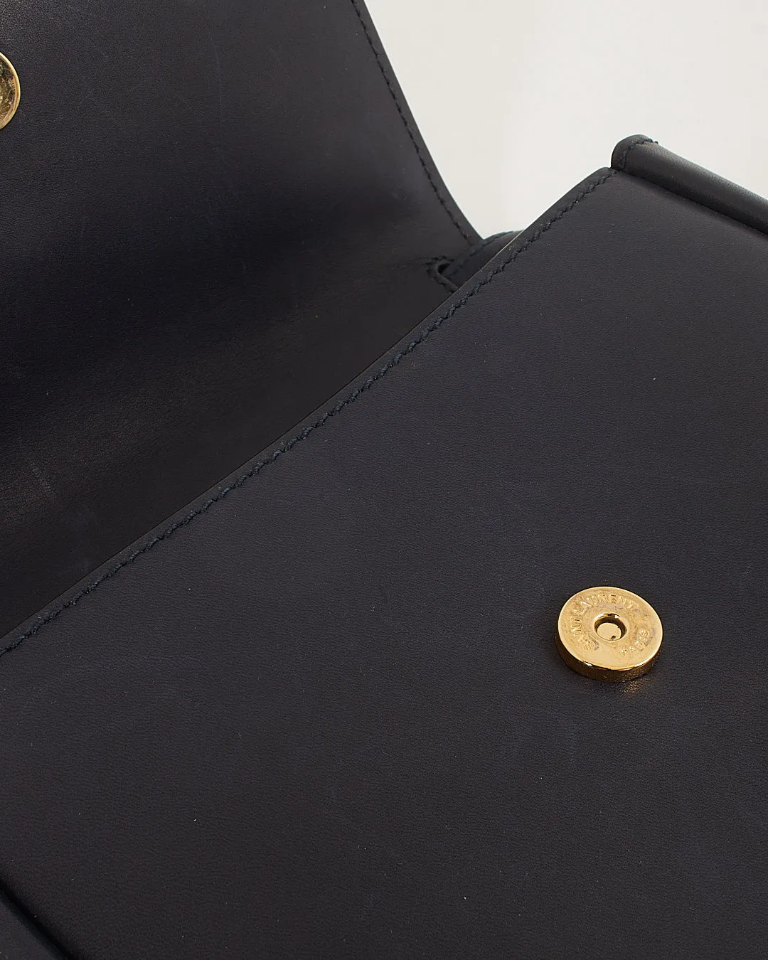 Saint Laurent Navy Leather Small Kaia Crossbody Bag