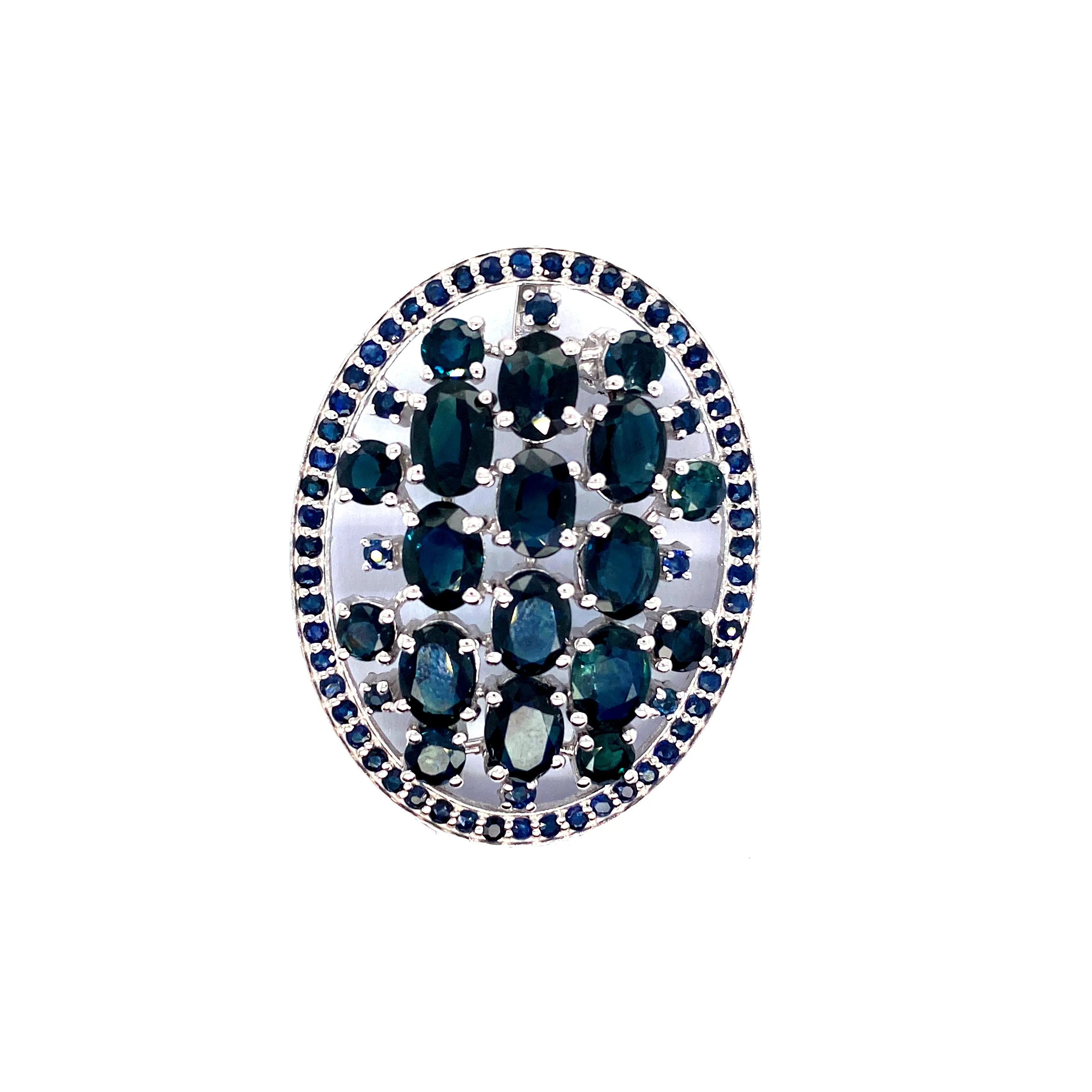 Sapphire Brooch in .925 Sterling Silver - KSBR 78250