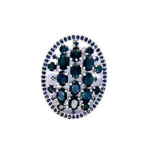 Sapphire Brooch in .925 Sterling Silver - KSBR 78250