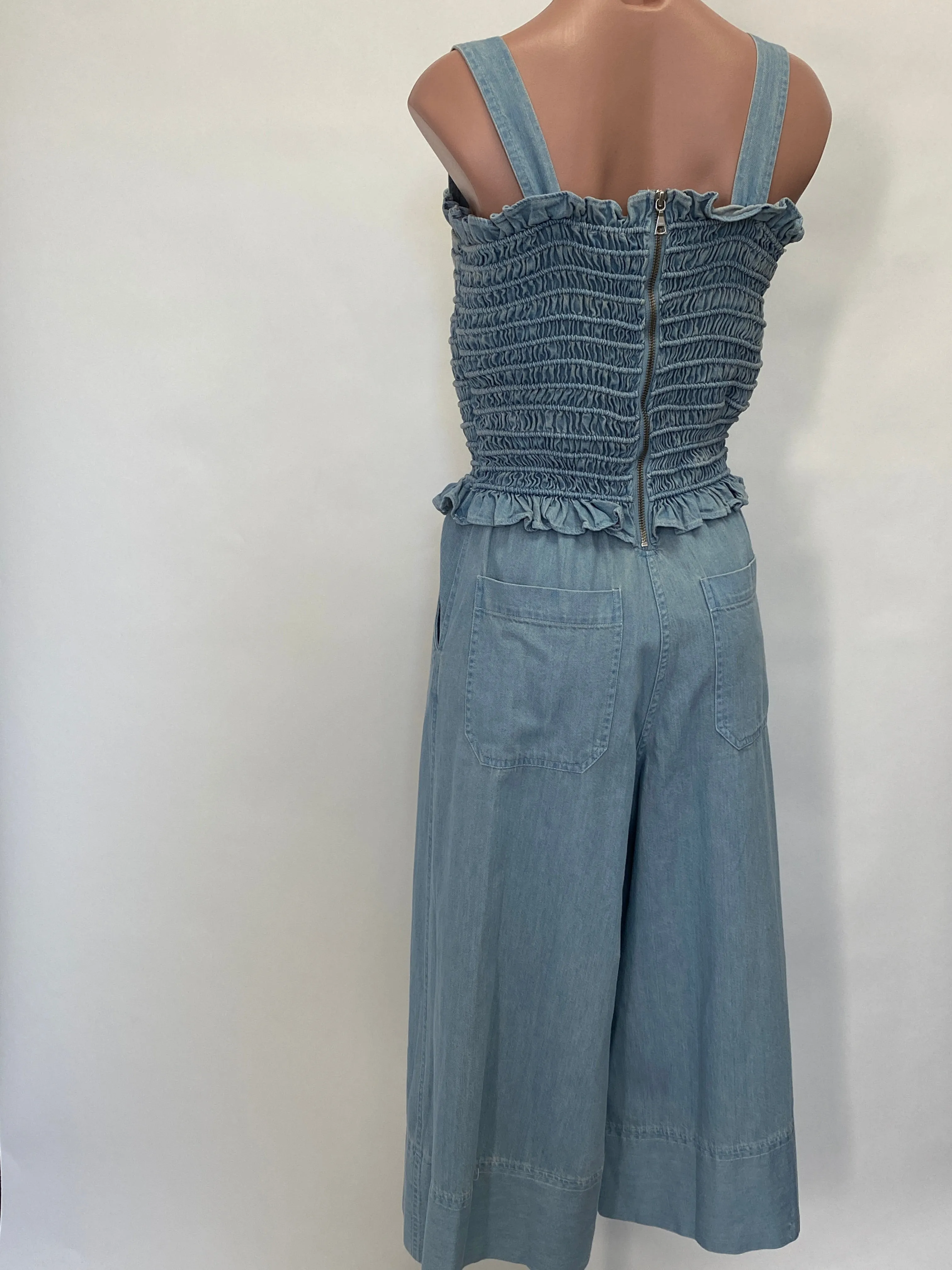 SEA Smocked Denim Jumpsuit