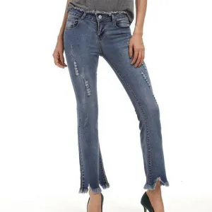 Shredded Flared Jeans