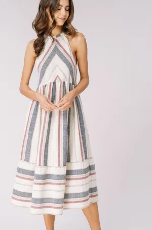 SIENA STRIPED MIDI DRESS