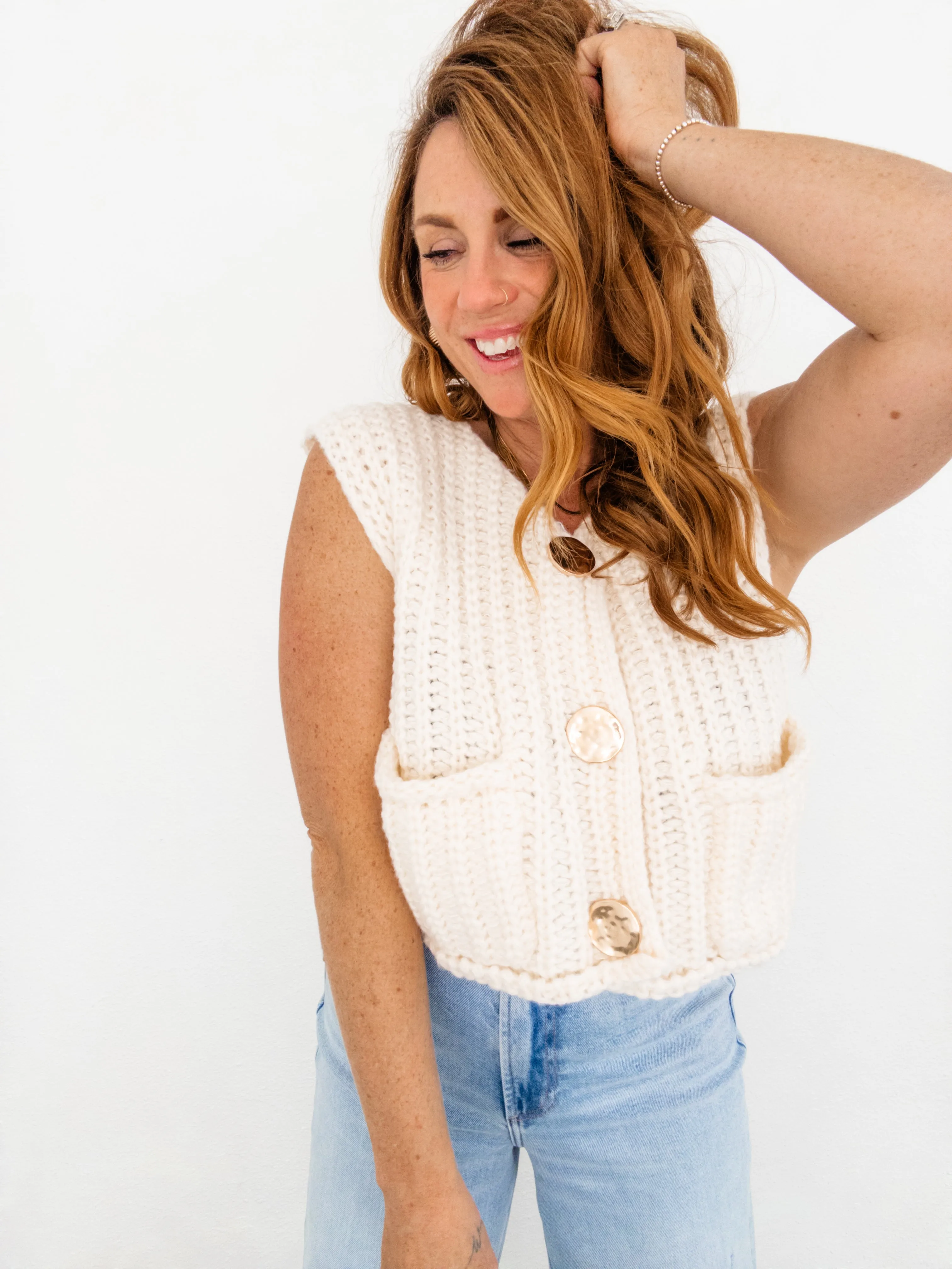 Simply Lovely Crop Knit Vest