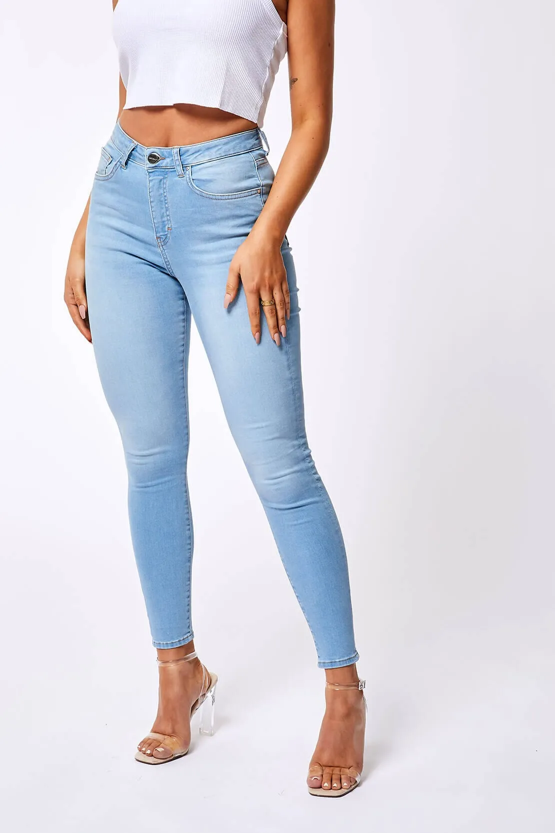 SKINNY JEANS - WASHED PALE BLUE