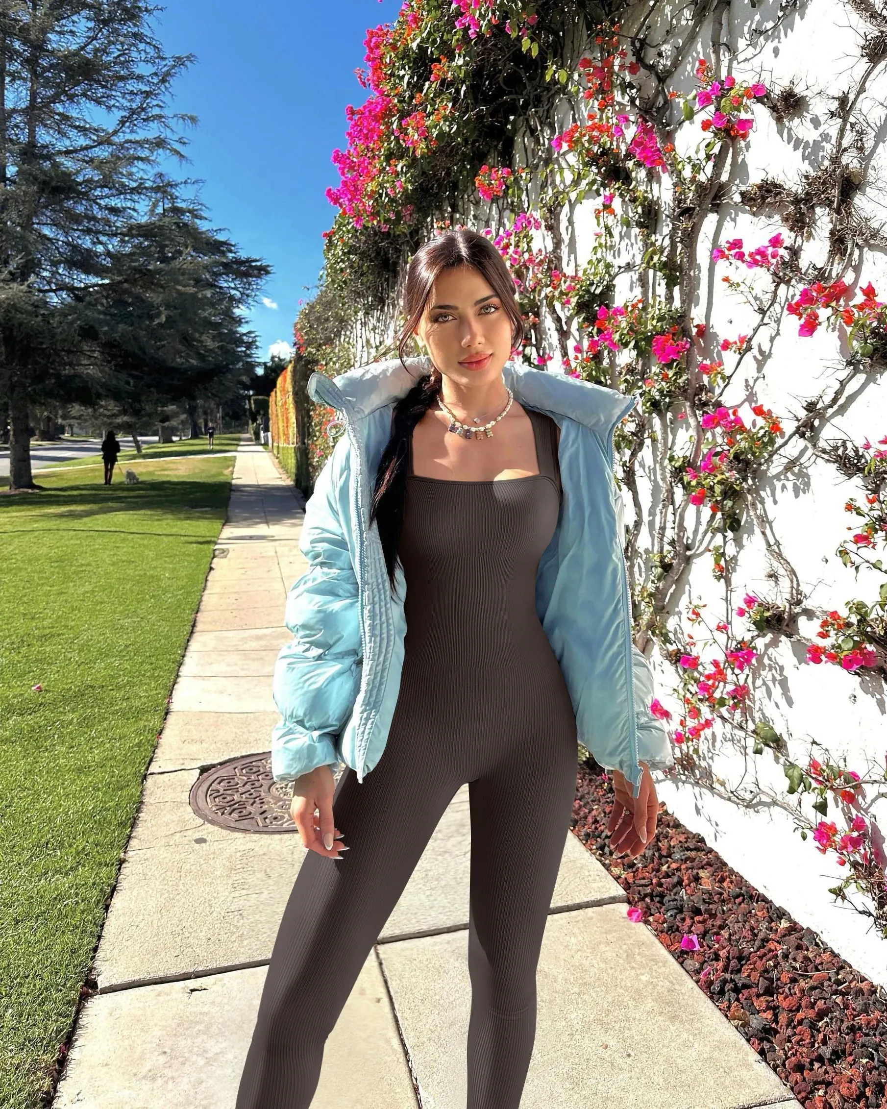 Sleeveless Hip-raised Slim One-Piece Set Jumpsuits
