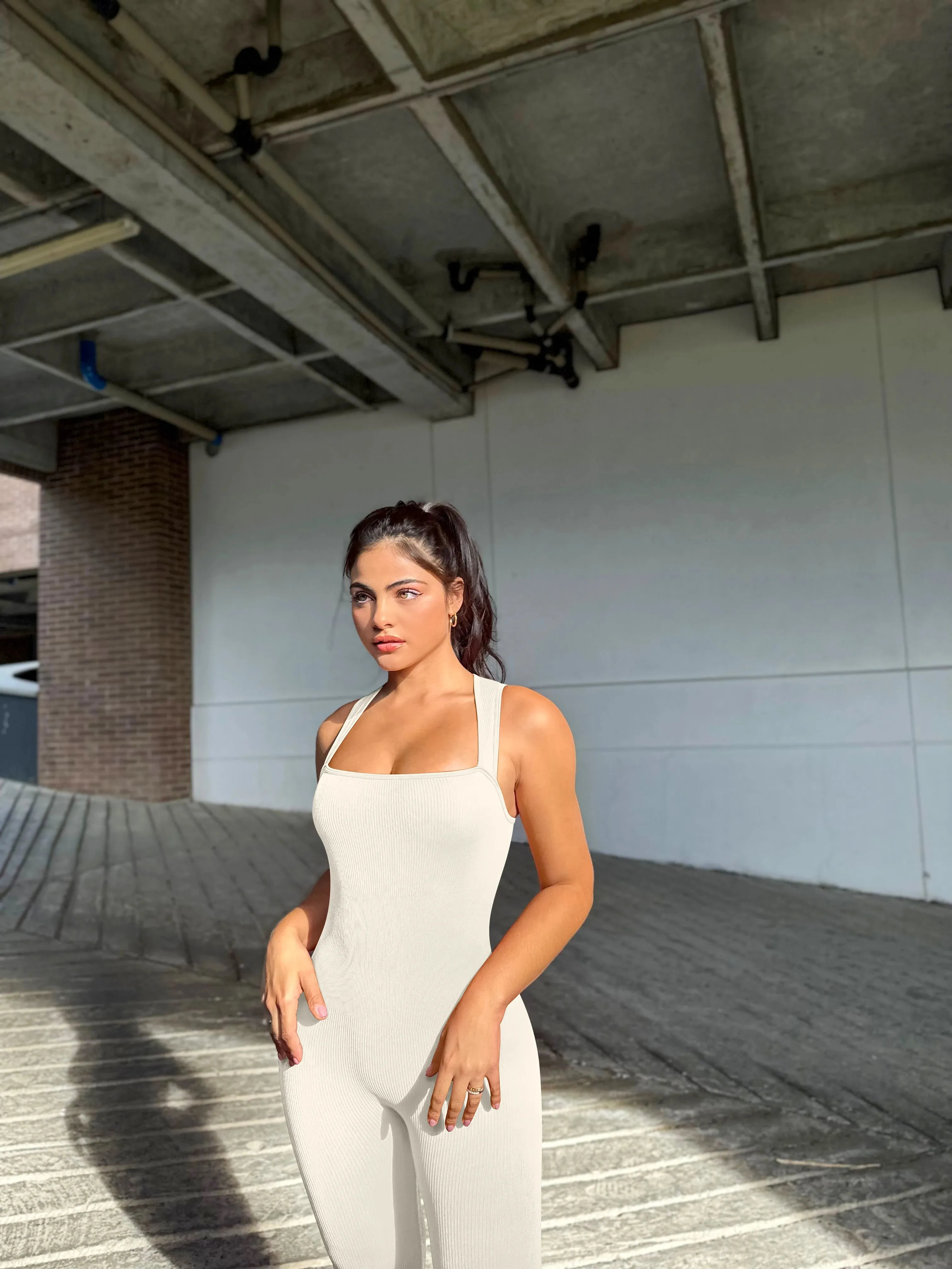 Sleeveless Hip-raised Slim One-Piece Set Jumpsuits