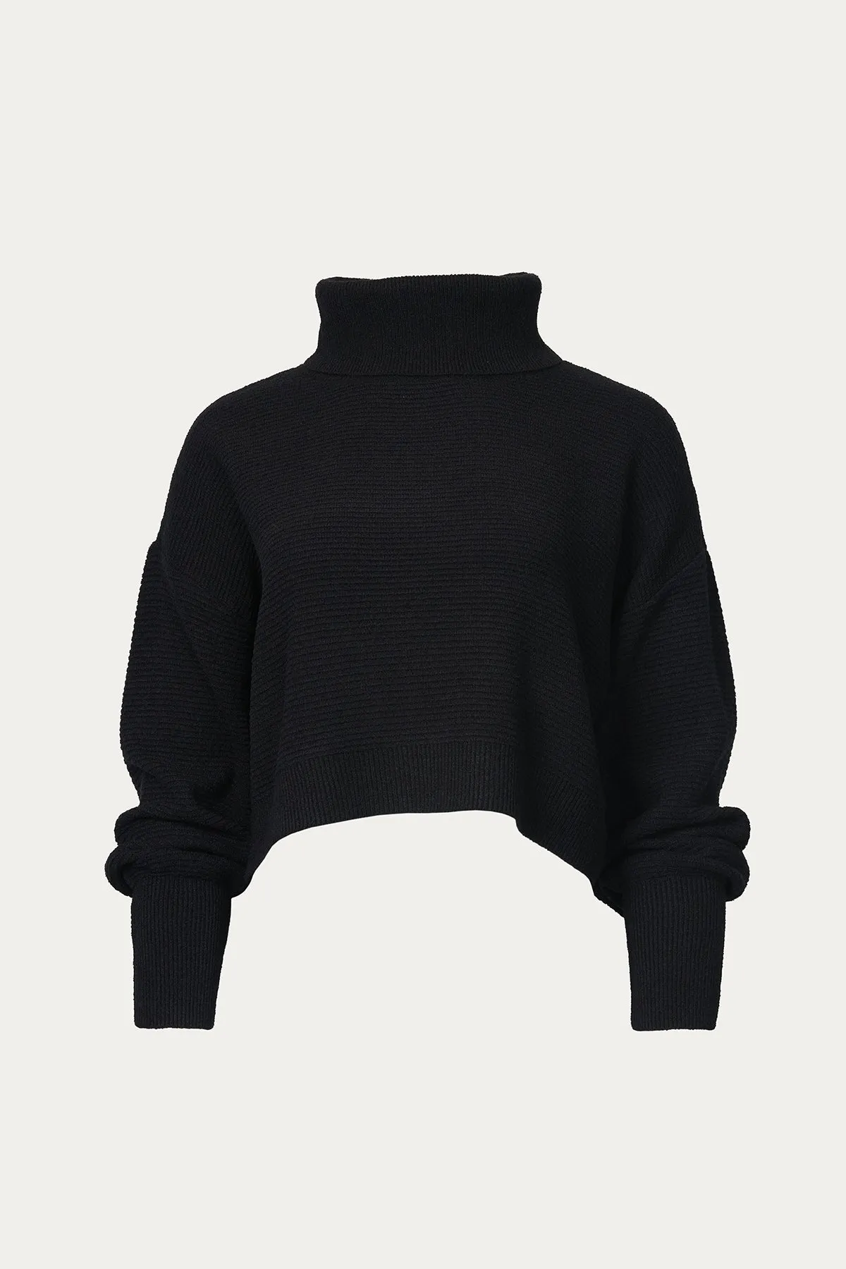 SLOUCHY CROPPED TURTLENECK SWEATER