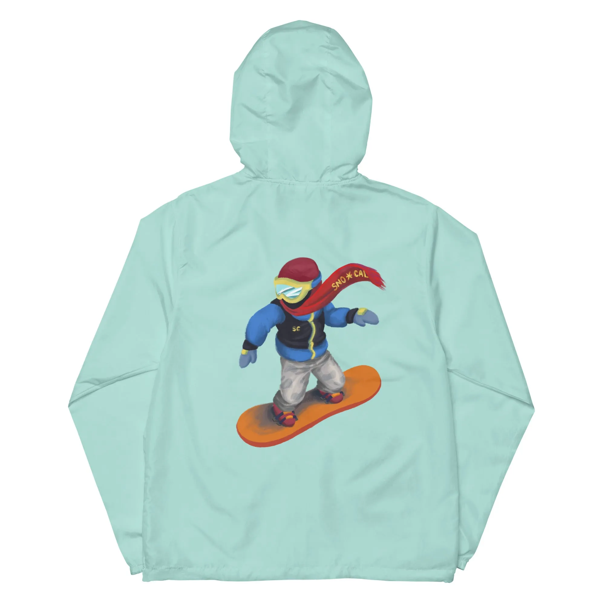 Snowboard emoji lightweight zip up windbreaker