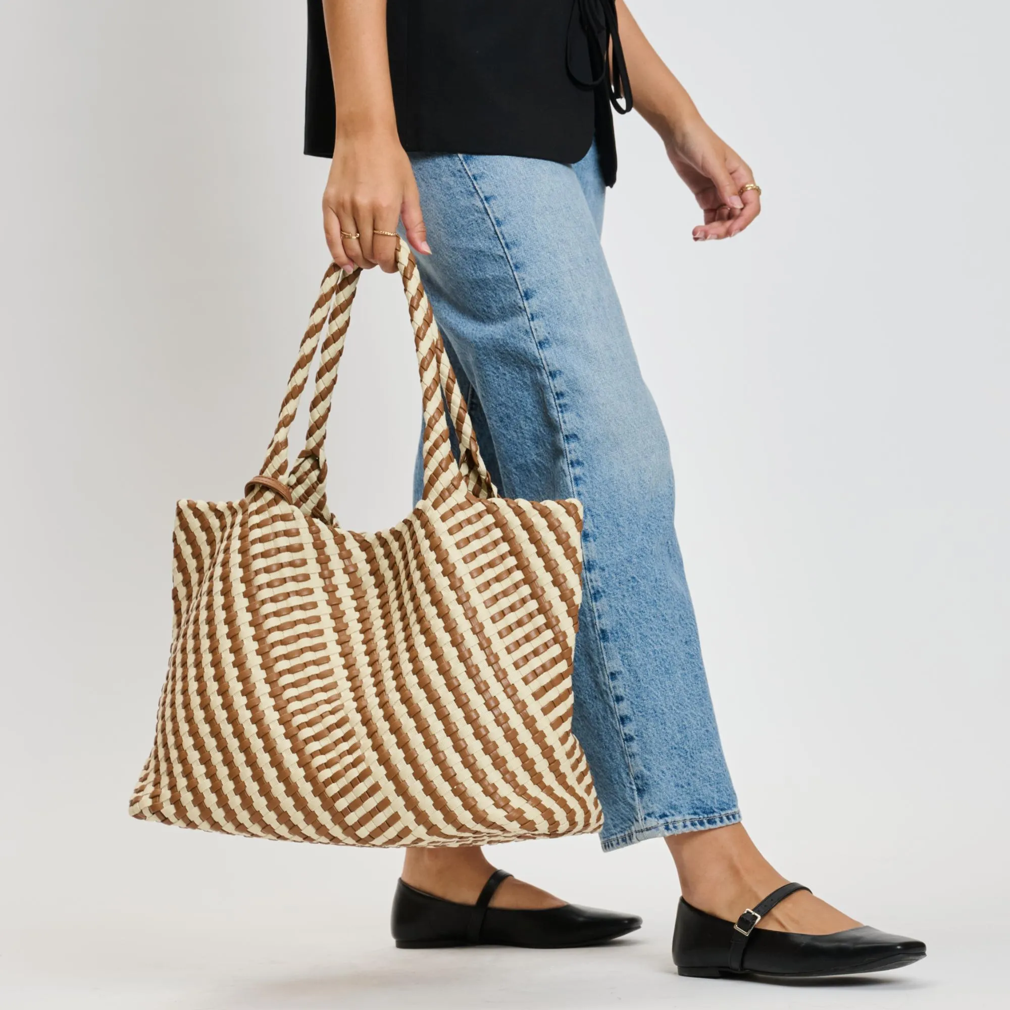 Solana - Mixed Material Tote