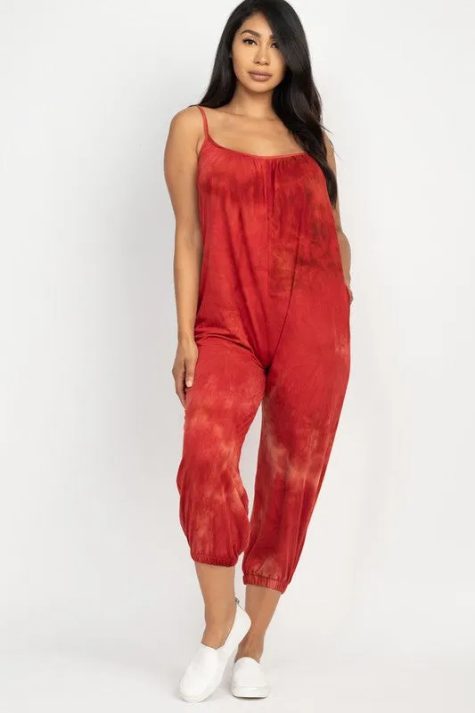 Tie-dye Pocketed Jumpsuit