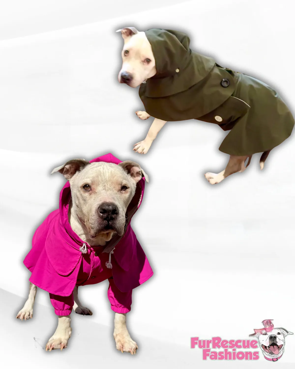 Trench Dog Rain Jacket - Cape - Vest With Stretchy Organic Rain Proof Fabric & Detachable Hoodie