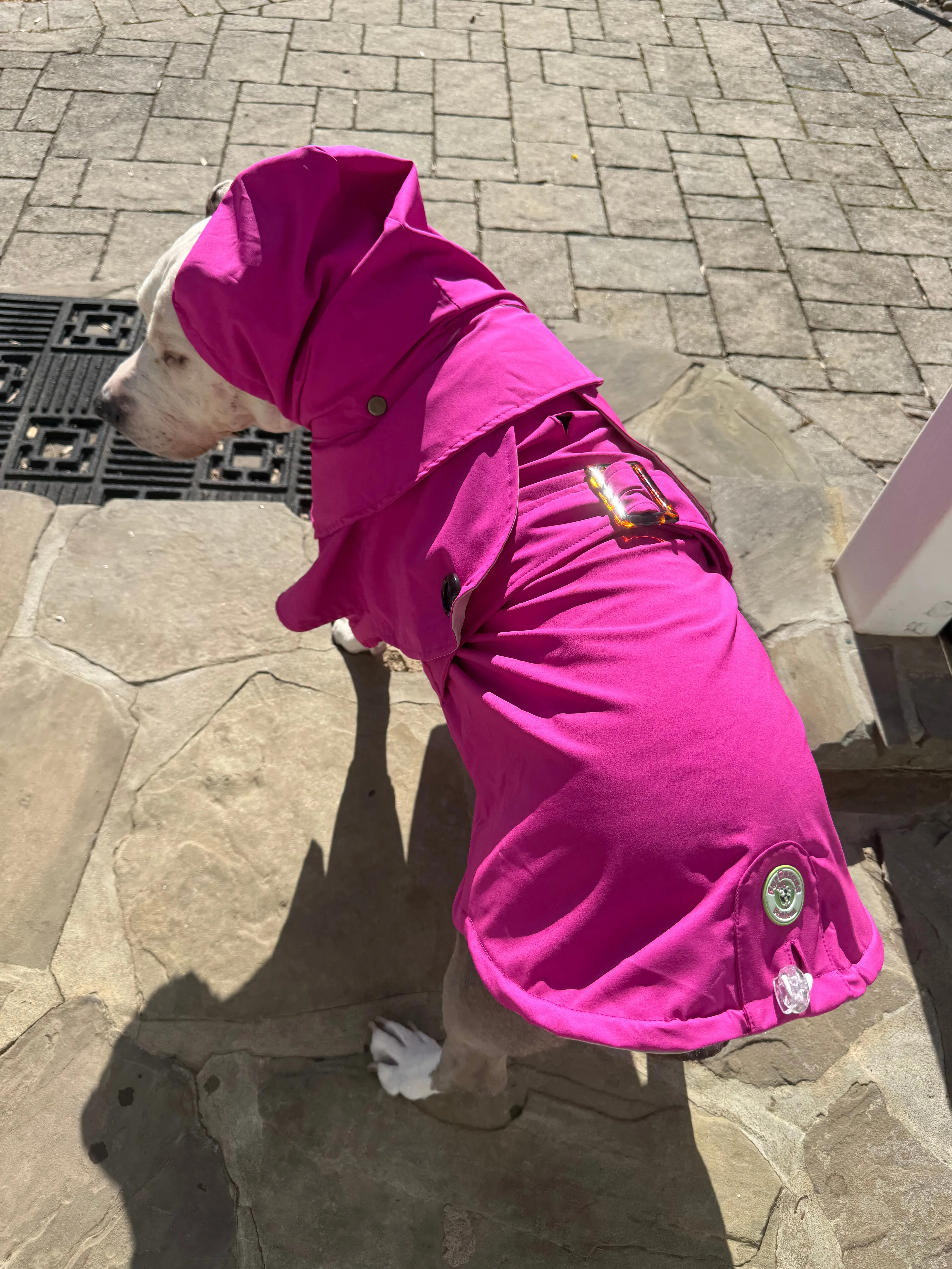 Trench Dog Rain Jacket - Cape - Vest With Stretchy Organic Rain Proof Fabric & Detachable Hoodie