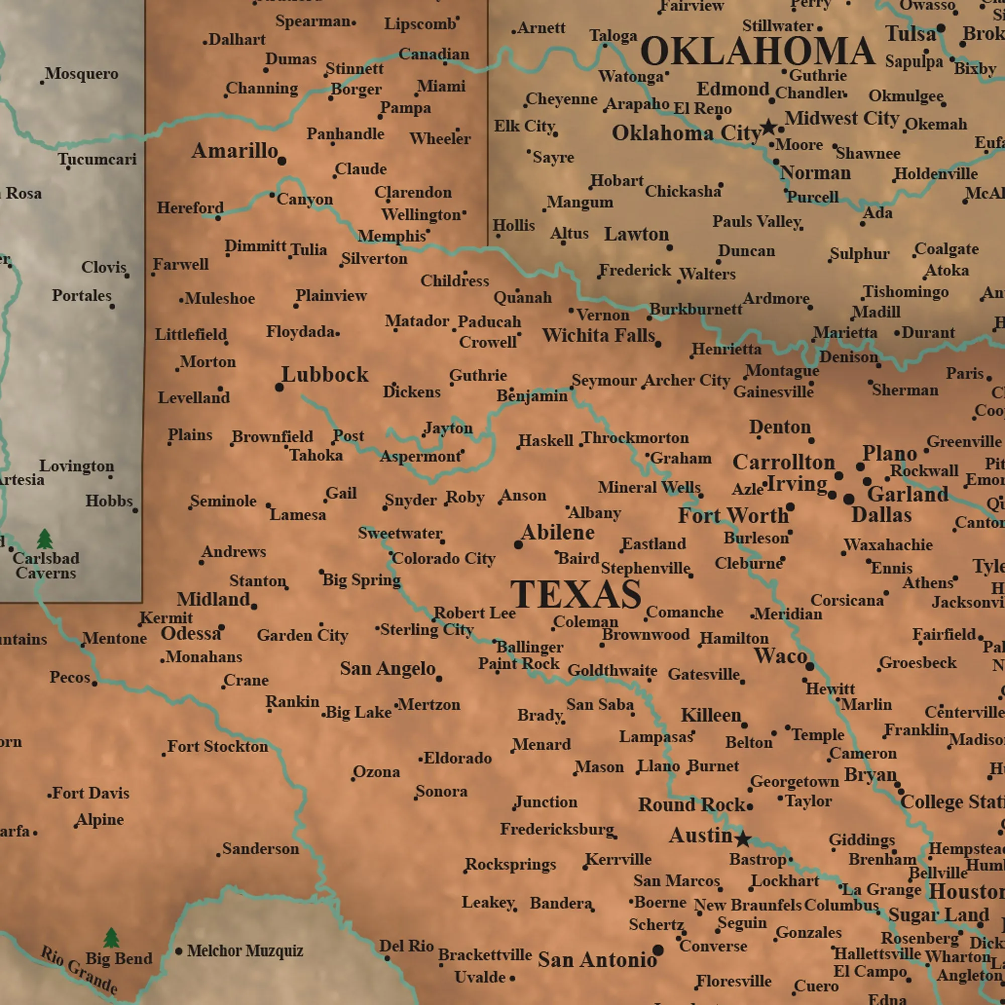 USA Travel Push Pin Map 3 panel