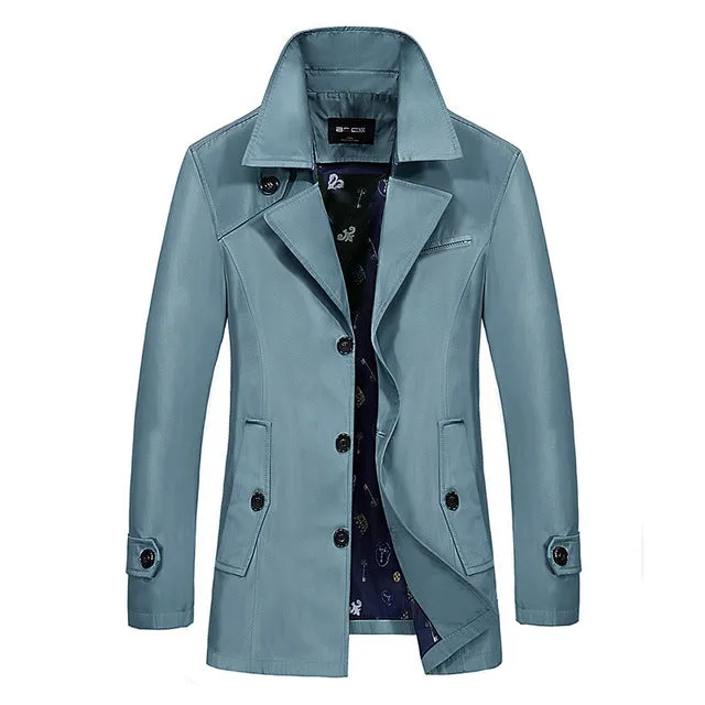 Uwback Men Trench Coats 2018 Spring Fashion Brand Turn-Down Collar Slim Men Jacket Thin Plus Size M-9XL Casual Coats Cool XA257