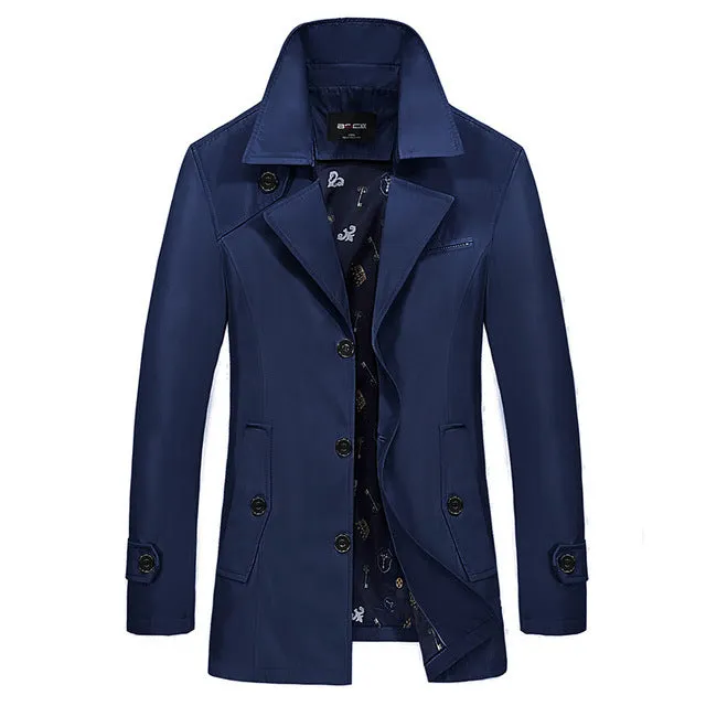 Uwback Men Trench Coats 2018 Spring Fashion Brand Turn-Down Collar Slim Men Jacket Thin Plus Size M-9XL Casual Coats Cool XA257