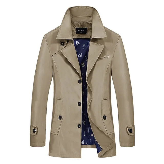 Uwback Men Trench Coats 2018 Spring Fashion Brand Turn-Down Collar Slim Men Jacket Thin Plus Size M-9XL Casual Coats Cool XA257