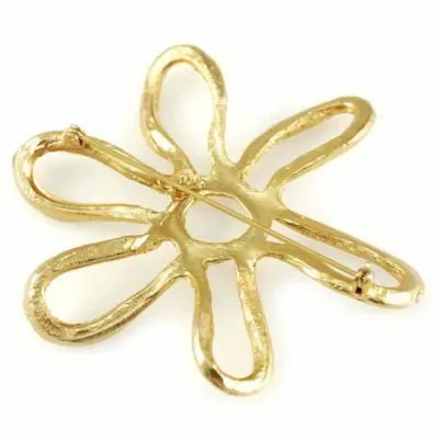 Vintage Joy SIgned Goldtone Abstract Star Brooch 1950S