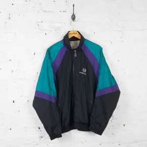 Vintage Sergio Tacchini Windbreaker Jacket - Black/Blue - L