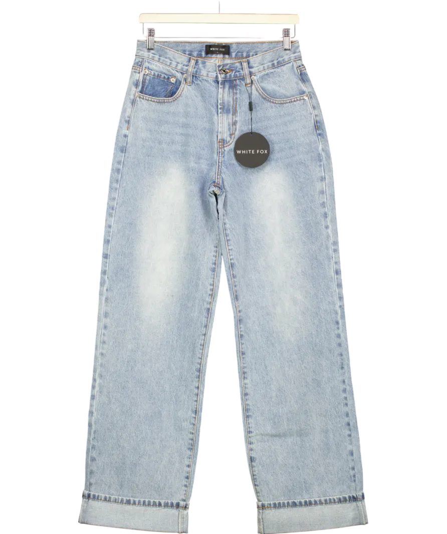 White Fox Blue Always Be Yourself Low Rise Straight Leg Jeans UK S