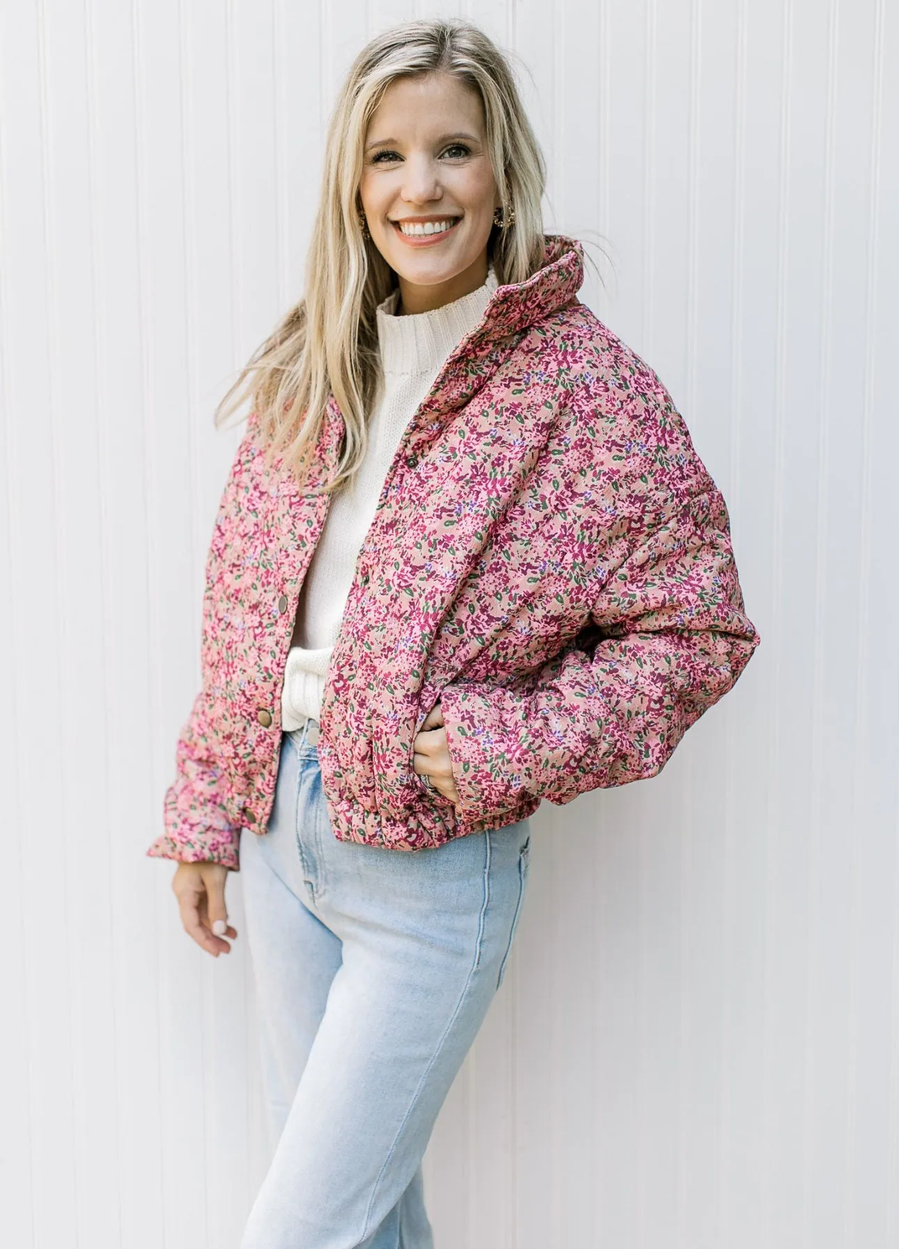 XZ Rose Corduroy Puffer Jacket