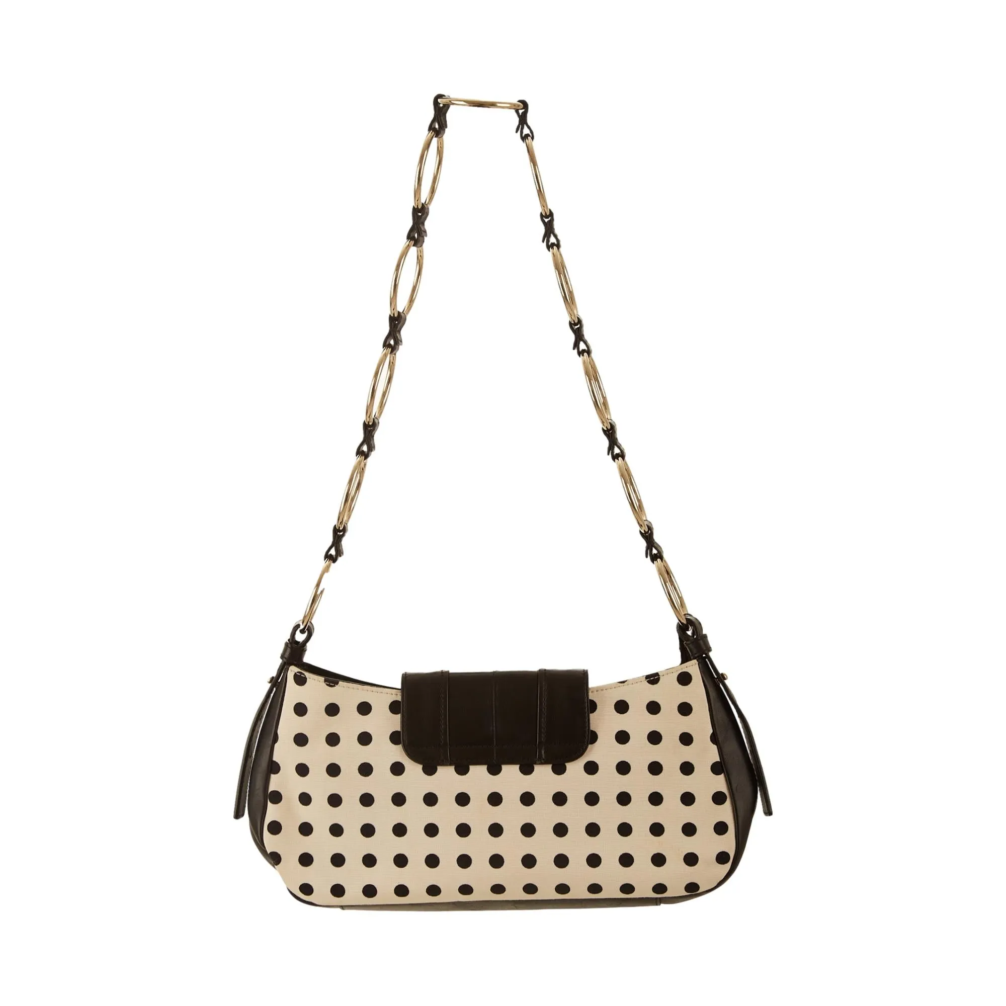 YSL White Polkadot Shoulder Bag